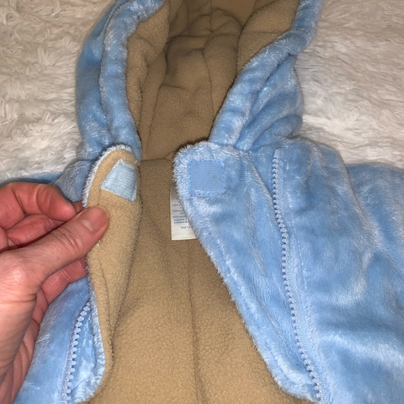 Carter's baby blue cozy/ snow suit/ bunting bag. SZ 0/6 Months - Picture 5 of 9